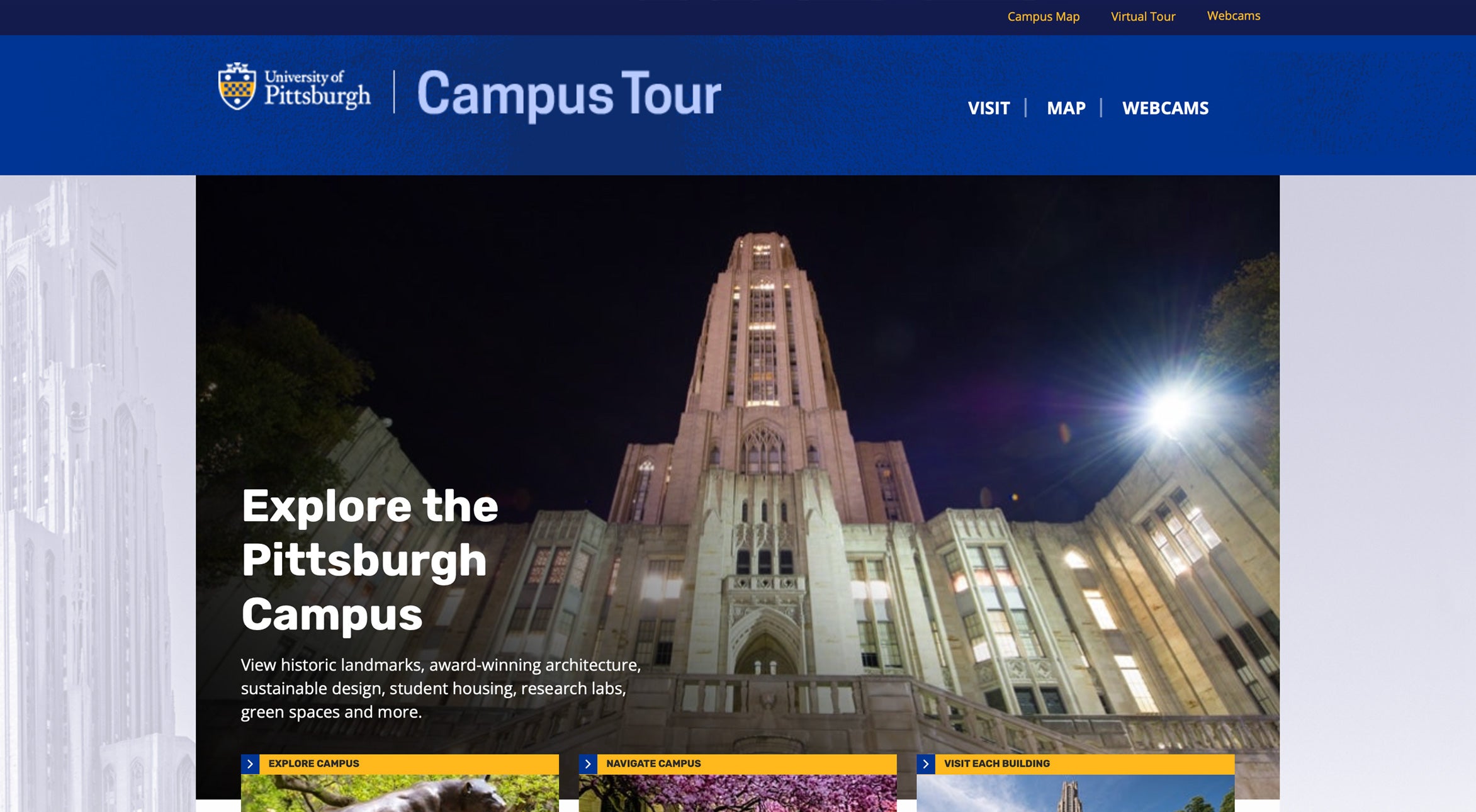 Campus Tour homepage