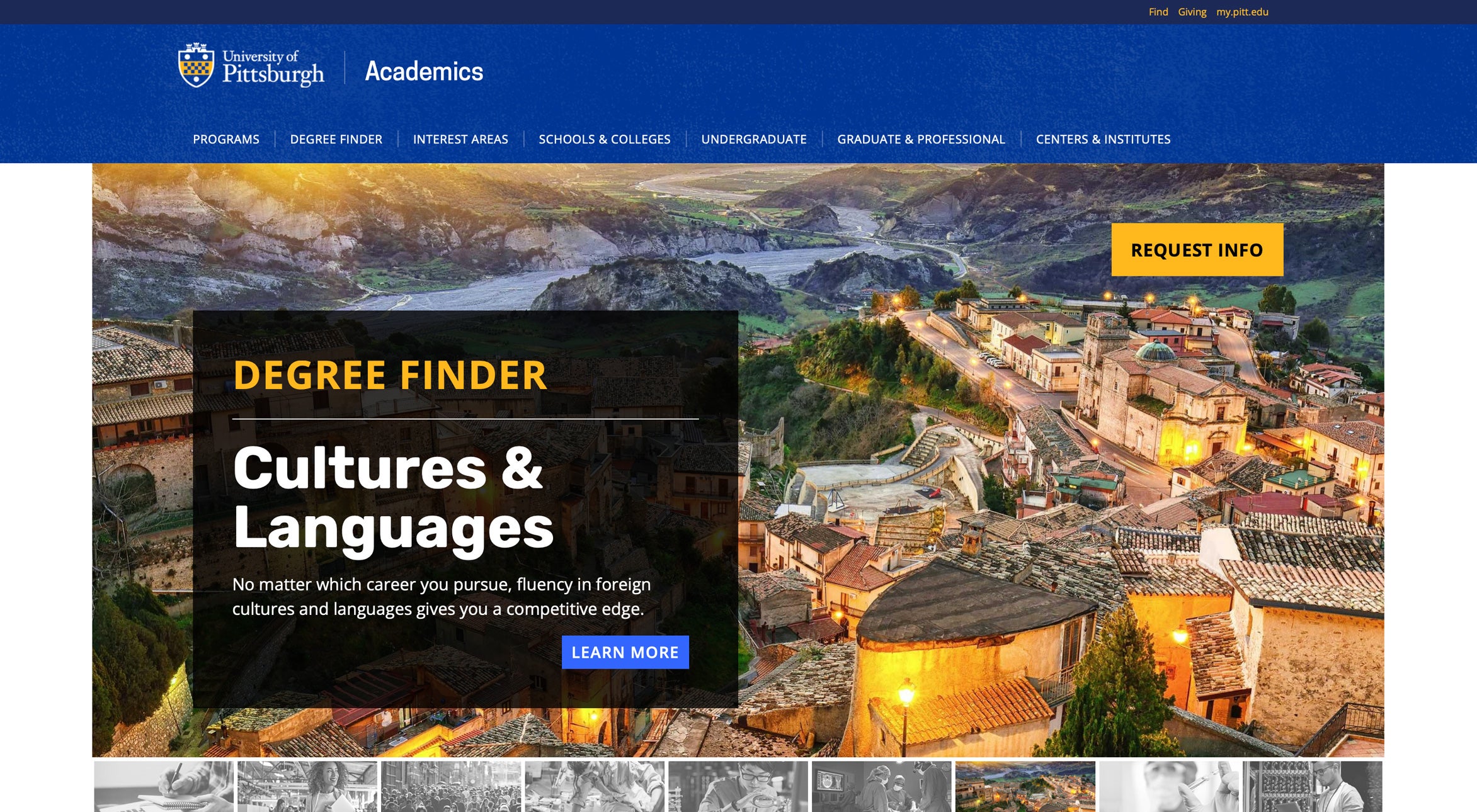 Degree Finder homepage