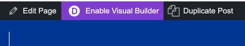 Enable Visual Builder button