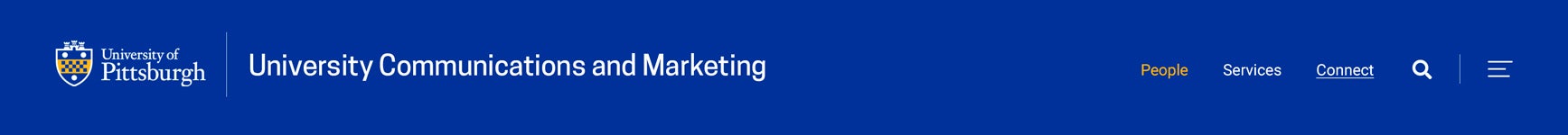 blue top bar with one-line title