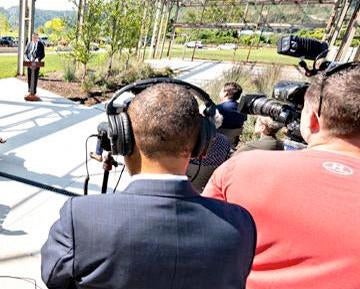 Media crew filming
